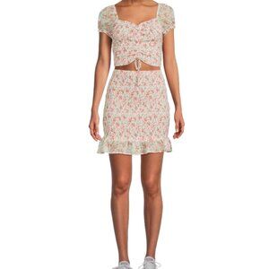 NO BOUNDARIES Juniors' Smocked Top and Skirt Set - XXL (19)